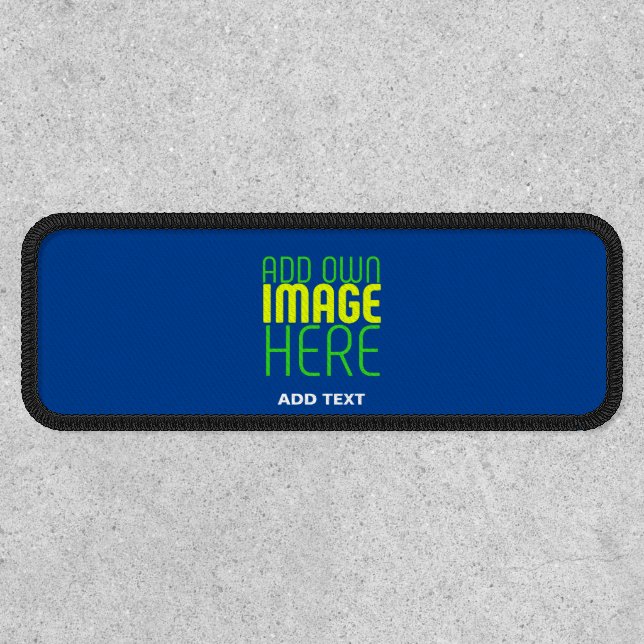 MODERN EDITABLE COBALT BLUE IMAGE TEXT TEMPLATE PATCH (Front)