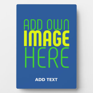 MODERN EDITABLE COBALT BLUE IMAGE TEXT TEMPLATE PLAQUE
