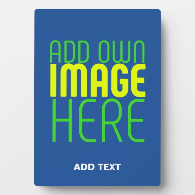 MODERN EDITABLE COBALT BLUE IMAGE TEXT TEMPLATE PLAQUE (Front)
