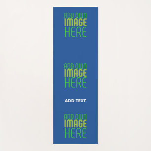 MODERN EDITABLE COBALT BLUE IMAGE TEXT TEMPLATE YOGA MAT