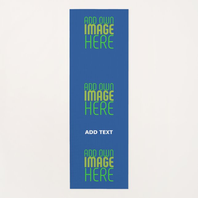 MODERN EDITABLE COBALT BLUE IMAGE TEXT TEMPLATE YOGA MAT (Front)