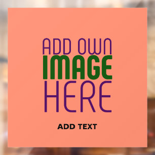 MODERN EDITABLE CORAL ORANGE IMAGE TEXT TEMPLATE WINDOW CLING