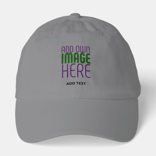 MODERN EDITABLE CUTE CHARCOAL IMAGE TEXT TEMPLATE HAT (Front)