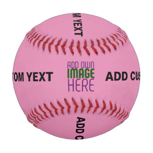 MODERN EDITABLE CUTE HOT PINK IMAGE TEXT TEMPLATE BASEBALL