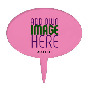 MODERN EDITABLE CUTE HOT PINK IMAGE TEXT TEMPLATE CAKE TOPPER