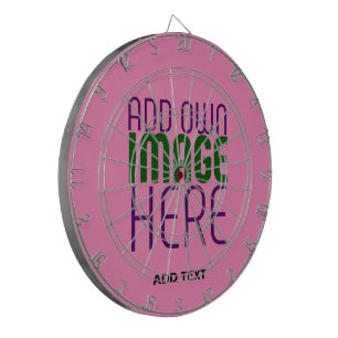 MODERN EDITABLE CUTE HOT PINK IMAGE TEXT TEMPLATE DART BOARD