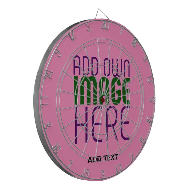 MODERN EDITABLE CUTE HOT PINK IMAGE TEXT TEMPLATE DART BOARD (Front Left)