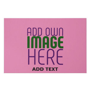 MODERN EDITABLE CUTE HOT PINK IMAGE TEXT TEMPLATE FAUX CANVAS PRINT