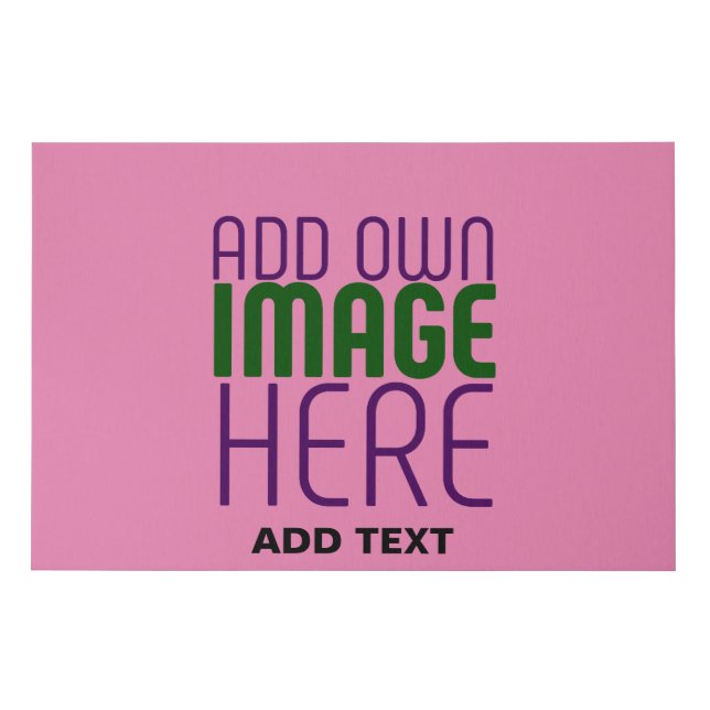 MODERN EDITABLE CUTE HOT PINK IMAGE TEXT TEMPLATE FAUX CANVAS PRINT (Front)
