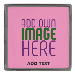 MODERN EDITABLE CUTE HOT PINK IMAGE TEXT TEMPLATE GUNMETAL FINISH LAPEL PIN