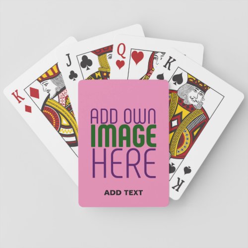 MODERN EDITABLE CUTE HOT PINK IMAGE TEXT TEMPLATE POKER CARDS