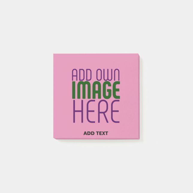 MODERN EDITABLE CUTE HOT PINK IMAGE TEXT TEMPLATE POST-IT NOTES (Front)