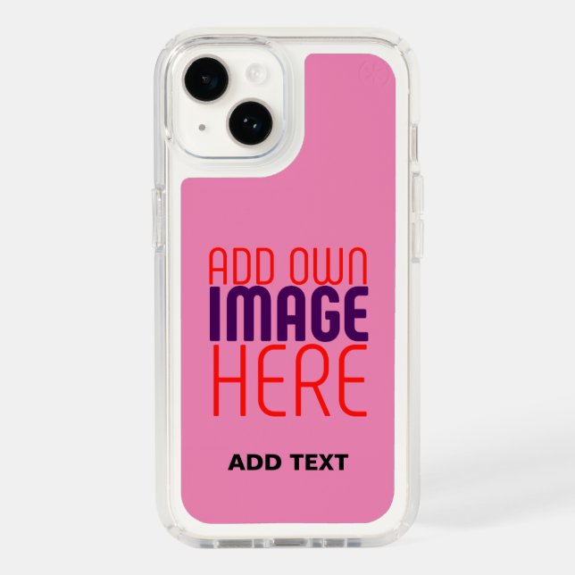 MODERN EDITABLE CUTE HOT PINK IMAGE TEXT TEMPLATE SPECK iPhone CASE (Front)