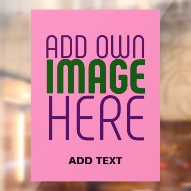 MODERN EDITABLE CUTE HOT PINK IMAGE TEXT TEMPLATE WINDOW CLING (Sheet 2)