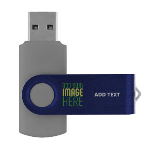 MODERN EDITABLE CUTE NAVY BLUE IMAGE TEXT TEMPLATE FLASH DRIVE