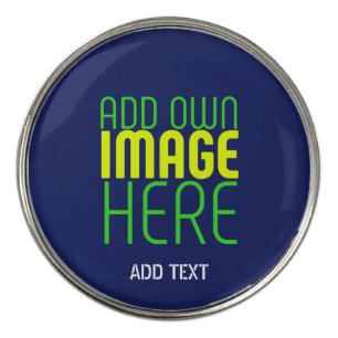 MODERN EDITABLE CUTE NAVY BLUE IMAGE TEXT TEMPLATE GOLF BALL MARKER