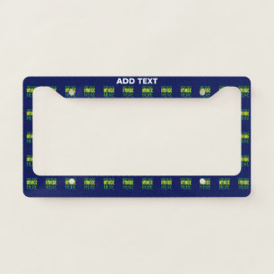 MODERN EDITABLE CUTE NAVY BLUE IMAGE TEXT TEMPLATE LICENSE PLATE FRAME