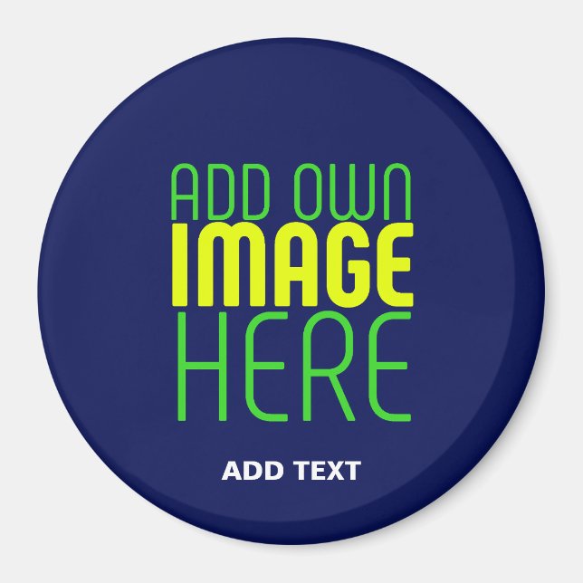 MODERN EDITABLE CUTE NAVY BLUE IMAGE TEXT TEMPLATE MAGNET (Front)