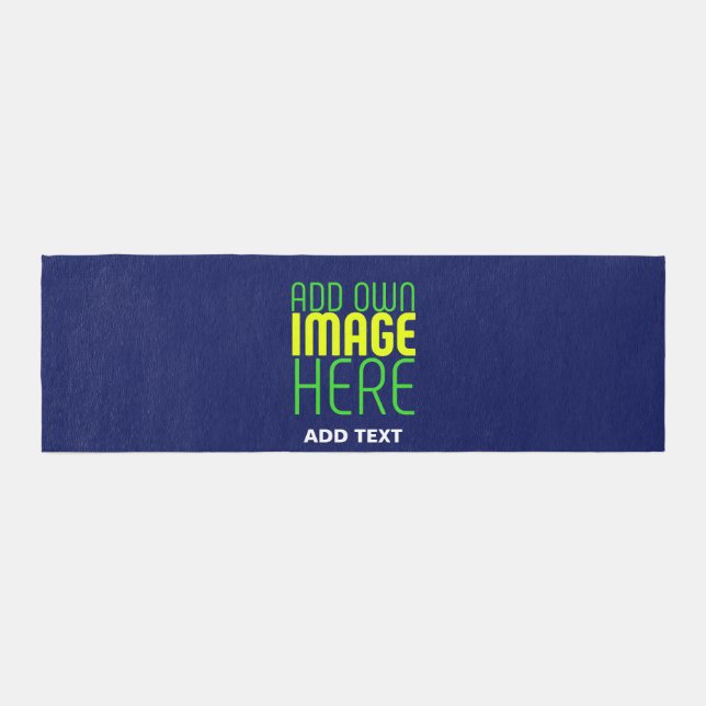 MODERN EDITABLE CUTE NAVY BLUE IMAGE TEXT TEMPLATE OUTDOOR RUG (Front)
