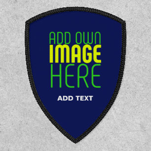 MODERN EDITABLE CUTE NAVY BLUE IMAGE TEXT TEMPLATE PATCH