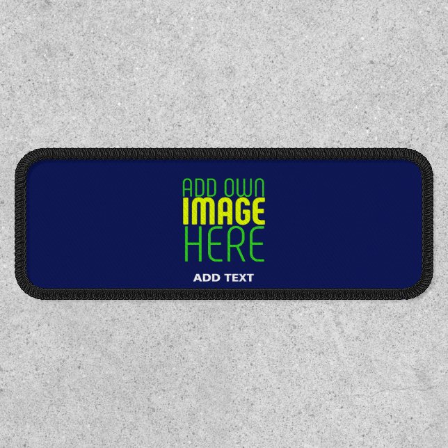 MODERN EDITABLE CUTE NAVY BLUE IMAGE TEXT TEMPLATE PATCH (Front)