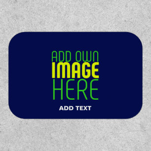 MODERN EDITABLE CUTE NAVY BLUE IMAGE TEXT TEMPLATE PATCH