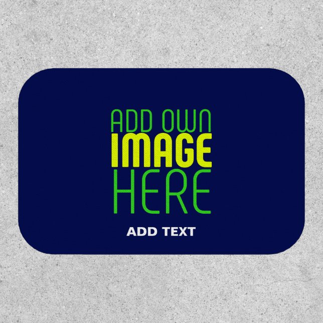 MODERN EDITABLE CUTE NAVY BLUE IMAGE TEXT TEMPLATE PATCH (Front)