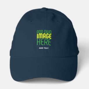 MODERN EDITABLE CUTE NAVY BLUE IMAGE TEXT TEMPLATE PERFORMANCE CAP