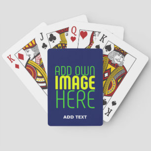MODERN EDITABLE CUTE NAVY BLUE IMAGE TEXT TEMPLATE POKER CARDS