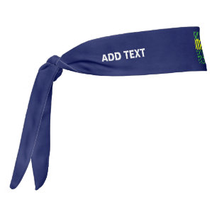 MODERN EDITABLE CUTE NAVY BLUE IMAGE TEXT TEMPLATE TIE HEADBAND