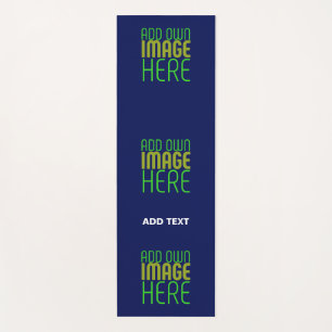MODERN EDITABLE CUTE NAVY BLUE IMAGE TEXT TEMPLATE YOGA MAT