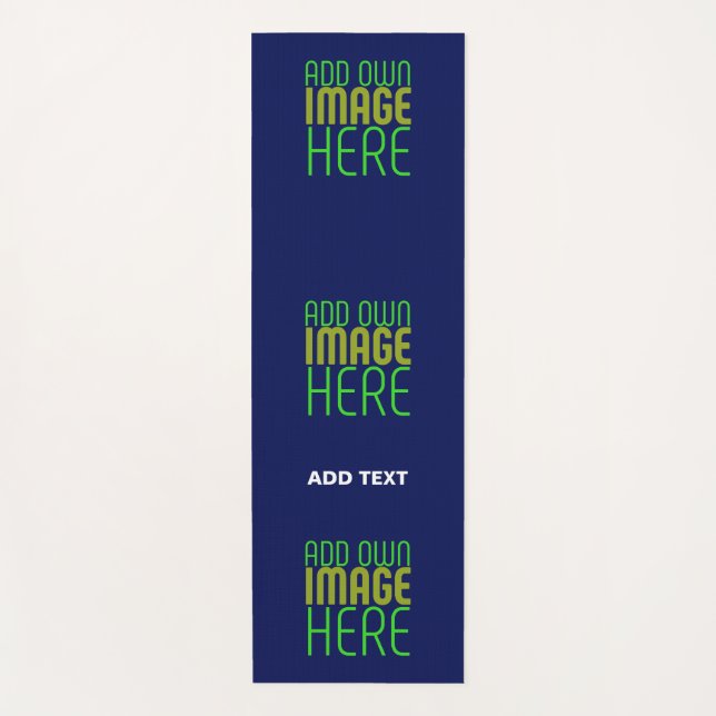 MODERN EDITABLE CUTE NAVY BLUE IMAGE TEXT TEMPLATE YOGA MAT (Front)
