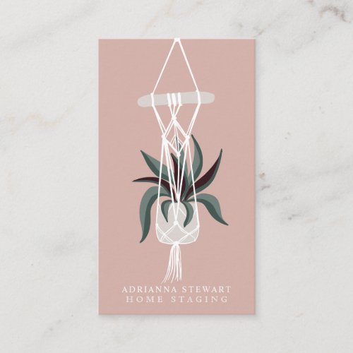 Modern editable dark house plant interior decor business card