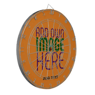MODERN EDITABLE DARK ORANGE IMAGE TEXT TEMPLATE DART BOARD