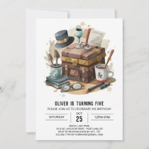 Modern Editable Detective Birthday Invitation