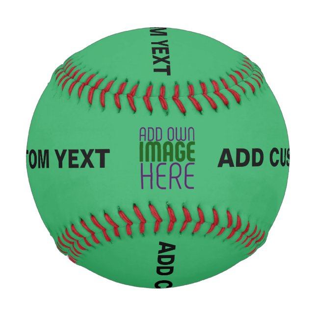 MODERN EDITABLE EMERALD GREEN IMAGE TEXT TEMPLATE BASEBALL (Front)