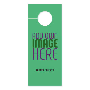 MODERN EDITABLE EMERALD GREEN IMAGE TEXT TEMPLATE DOOR HANGER