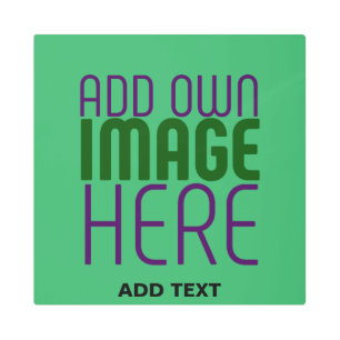 MODERN EDITABLE EMERALD GREEN IMAGE TEXT TEMPLATE METAL PRINT