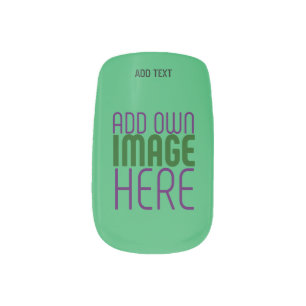 MODERN EDITABLE EMERALD GREEN IMAGE TEXT TEMPLATE MINX NAIL ART