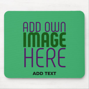 MODERN EDITABLE EMERALD GREEN IMAGE TEXT TEMPLATE MOUSE PAD