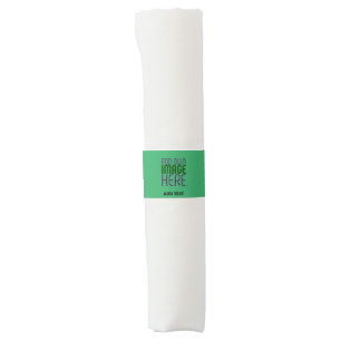 MODERN EDITABLE EMERALD GREEN IMAGE TEXT TEMPLATE NAPKIN BANDS
