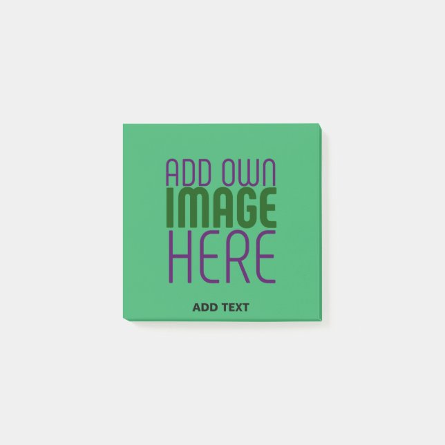 MODERN EDITABLE EMERALD GREEN IMAGE TEXT TEMPLATE POST-IT NOTES (Front)