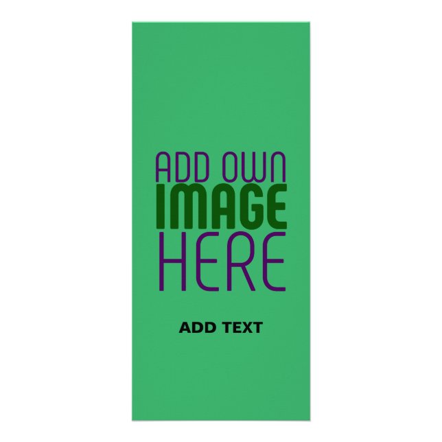 MODERN EDITABLE EMERALD GREEN IMAGE TEXT TEMPLATE RACK CARD (Front)