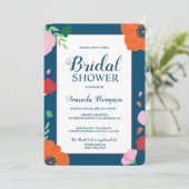 Modern Editable Floral Bridal shower Invitation (Standing Front)