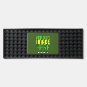 MODERN EDITABLE FOREST GREEN IMAGE TEXT TEMPLATE BAR MAT 