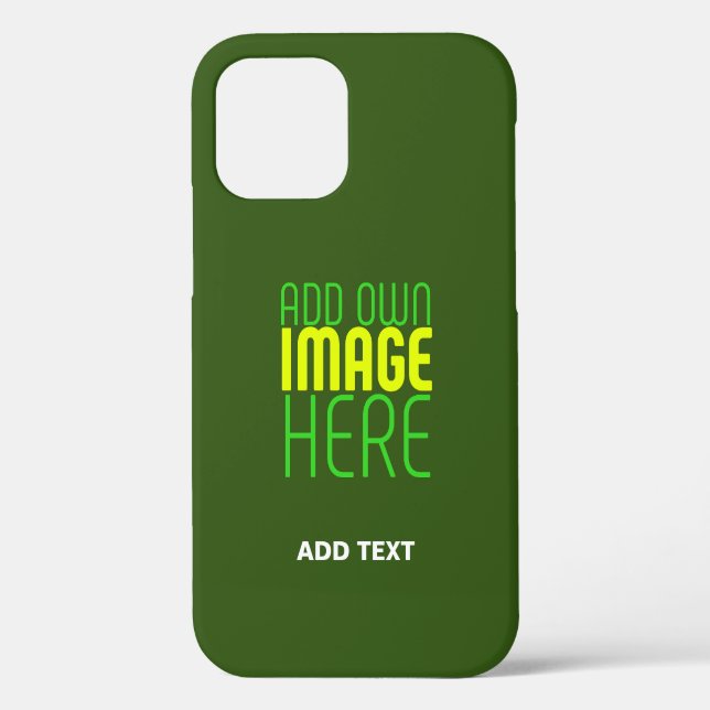 MODERN EDITABLE FOREST GREEN IMAGE TEXT TEMPLATE Case-Mate iPhone CASE (Back)