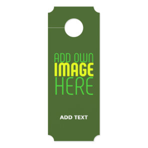 MODERN EDITABLE FOREST GREEN IMAGE TEXT TEMPLATE DOOR HANGER