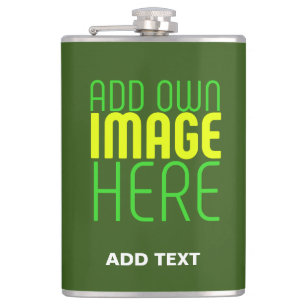 MODERN EDITABLE FOREST GREEN IMAGE TEXT TEMPLATE FLASK