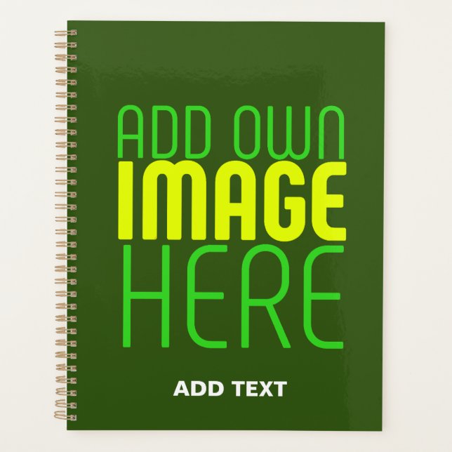 MODERN EDITABLE FOREST GREEN IMAGE TEXT TEMPLATE PLANNER (Front)