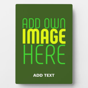 MODERN EDITABLE FOREST GREEN IMAGE TEXT TEMPLATE PLAQUE